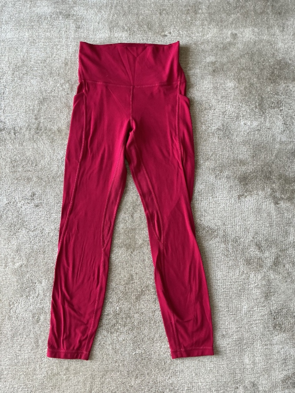LULULEMON Align High Rise Leggings 25” Pockets Ruby Red RUBR Size 6 - Picture 3 of 6